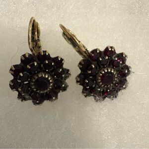 Vintage-Inspired Gold and Deep Red Earrings